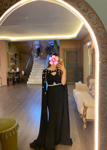Siyah Straplez Uzun Gotik Abiye Elbise