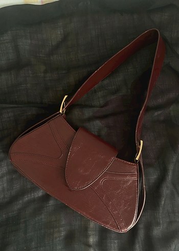  Beden bordo Renk Vintage Bordo Deri Kadın Çanta