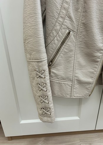 Bej Biker Stili Deri Ceket - GUESS - Görsel 7