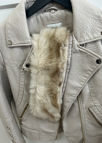 Bej Biker Stili Deri Ceket - GUESS - Görsel 6