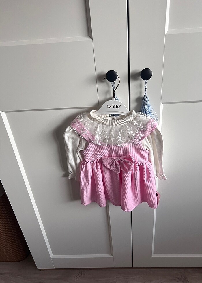 Arkası kanatlı pembe cici elbise - Görsel 2