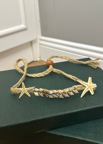 Boncuklu Mor Örgü Saç Bandı - Görsel 4