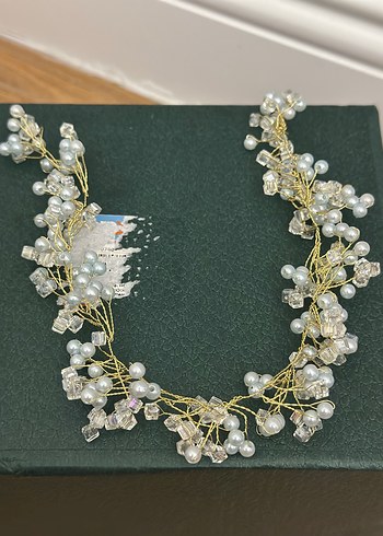 Altın Renkli Boncuklu Bohem Saç Aksesuarı - Görsel 2