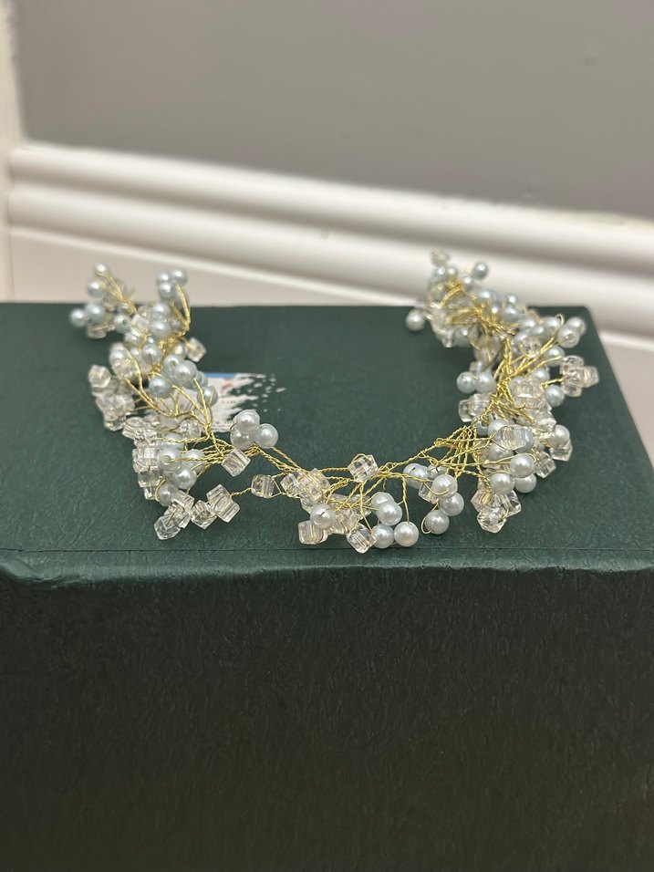 Altın Renkli Boncuklu Bohem Saç Aksesuarı - Görsel 3