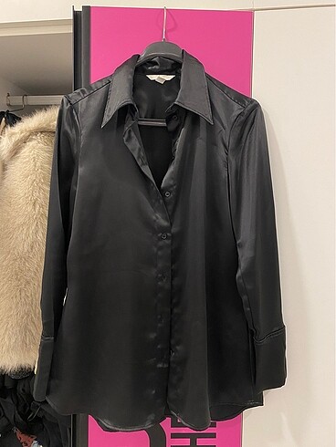 h&m saten gömlek