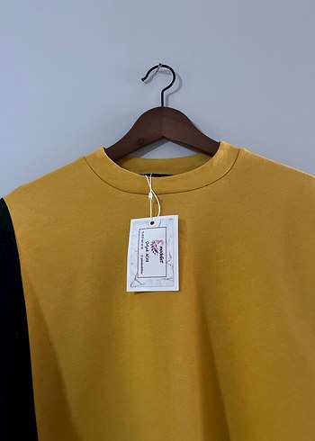 universal Beden Sarı Siyah Oversize Sweatshirt