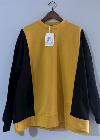 Sarı Siyah Oversize Sweatshirt