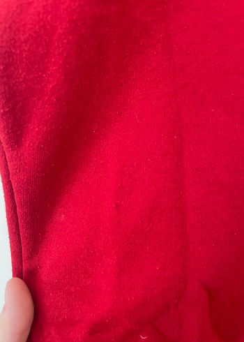 xl Beden Kırmızı V Yaka Kadın Sweatshirt