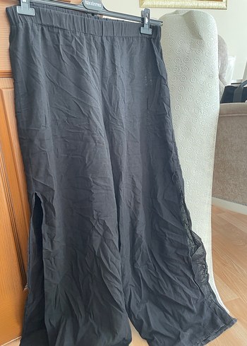 xl Beden siyah Renk Uzun Bol Paça Pantolon