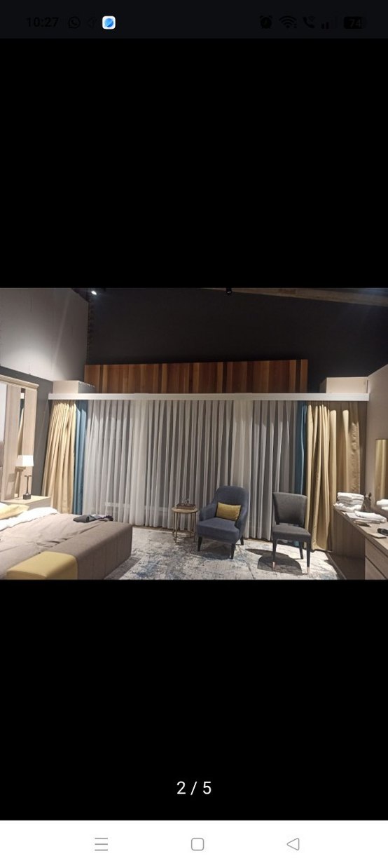 Çağdaş Tarzda Camel ve Gri Perde - Görsel 2