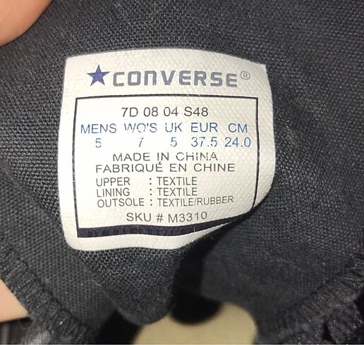 38 Beden siyah Renk Converse allstar