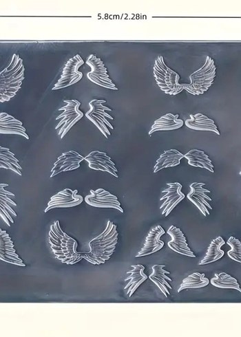 Beyaz Kanat Tırnak Süsleme Kalıbı - Görsel 3
