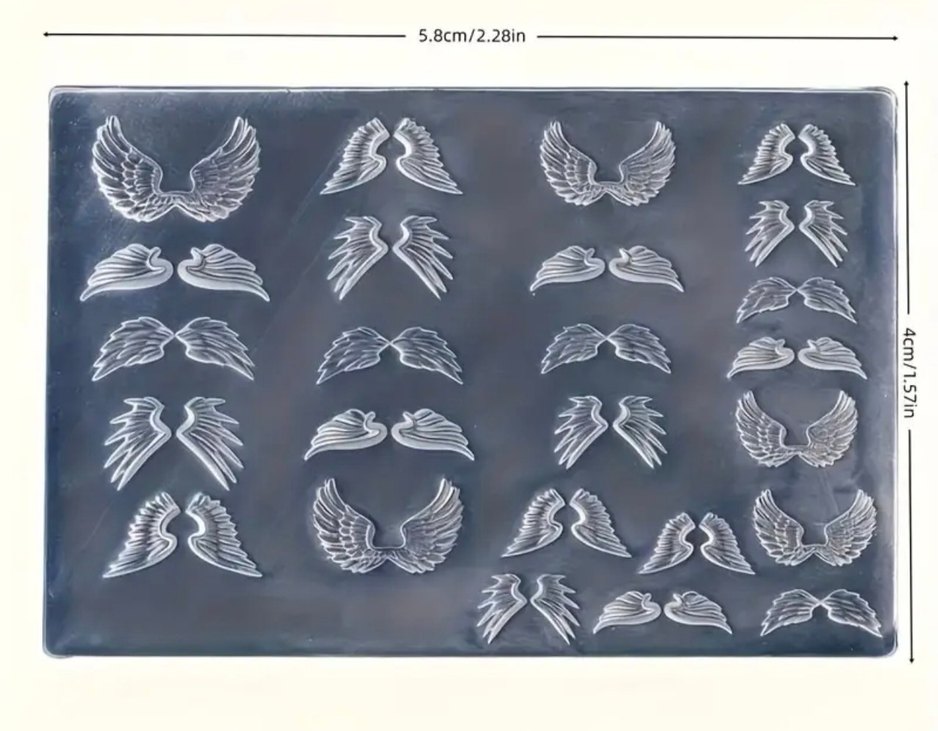 Beyaz Kanat Tırnak Süsleme Kalıbı - Görsel 3