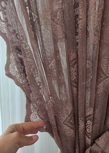 Beden Nakışlı Bohem Tarzı tül Perde 255 x 100 cm boyutunda