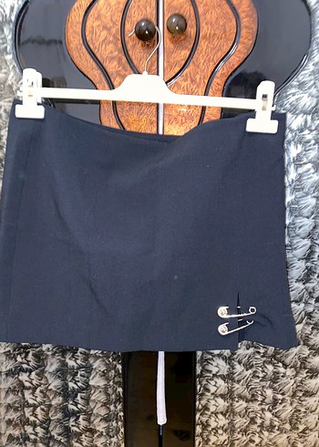 l Beden siyah Renk Siyah Tokalı Mini Gotik Etek