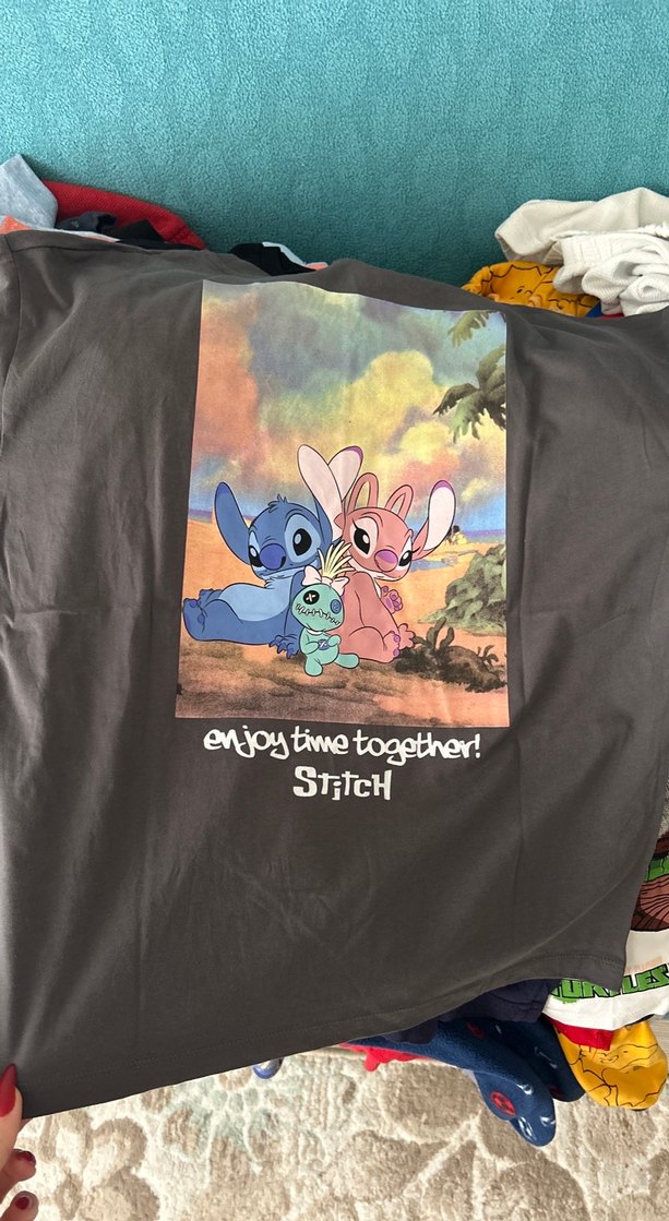 Gri Baskılı Kısa Kollu Hamile Tişörtü - Görsel 2