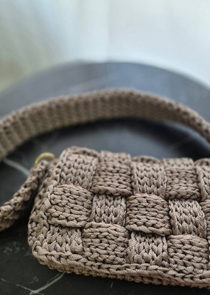 Viskon örgü çanta  - Görsel 2