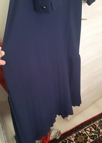 Diğer Düğmeli Lacivert Uzun Kollu Kadın Elbise