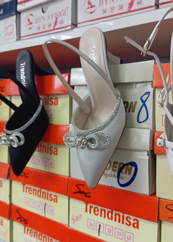 Diğer Diger Beyaz Payetli Stiletto Gelin Ayakkabısı