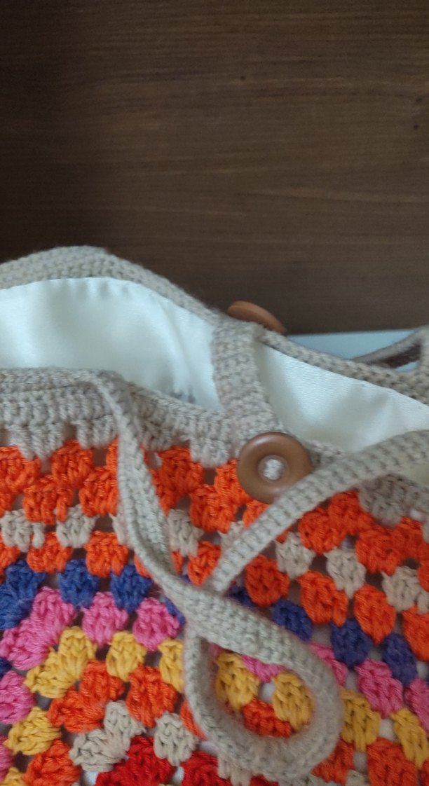 Renkli Püsküllü Örgü Bohem Kadın Çanta - Görsel 3