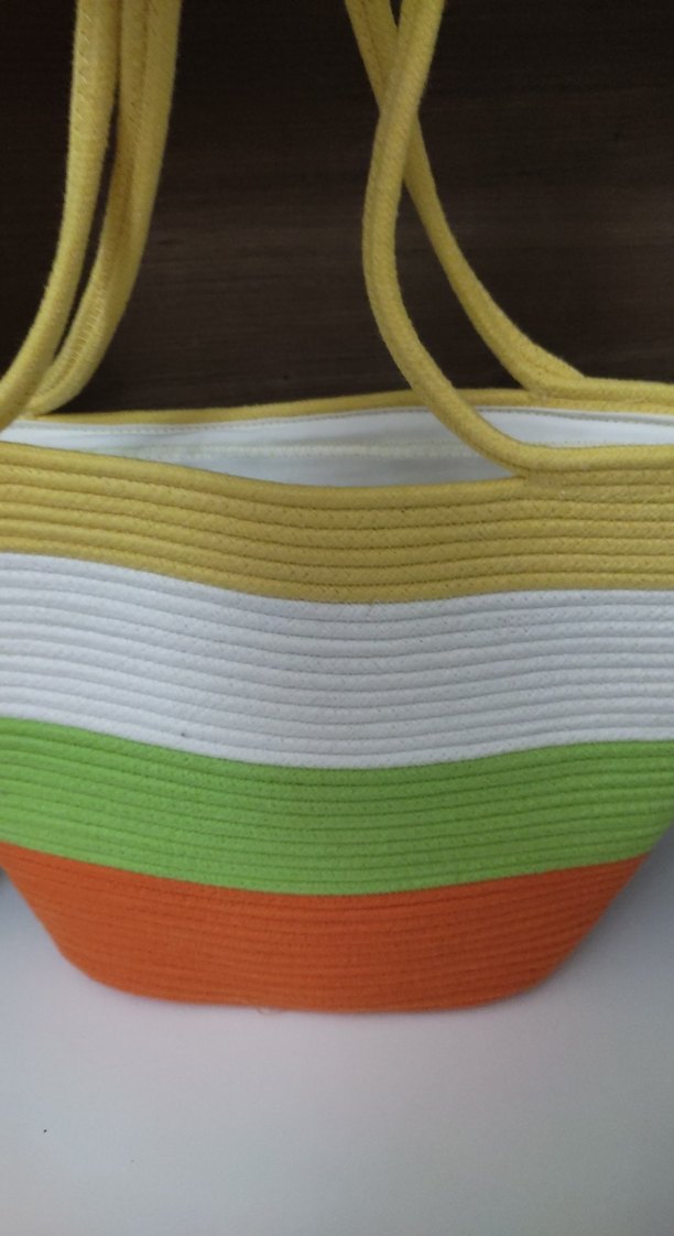 Renkli Örgü Kadın Plaj Çantası - Görsel 3