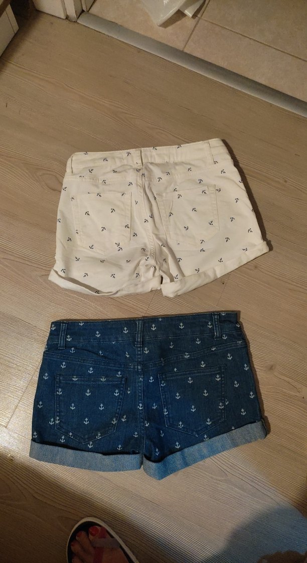 Baskılı Beyaz Kız Denim Şort - Görsel 4