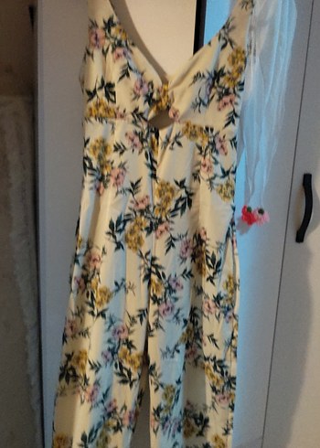 Kadın Çok Renkli V Yaka Uzun Tulum - Görsel 8