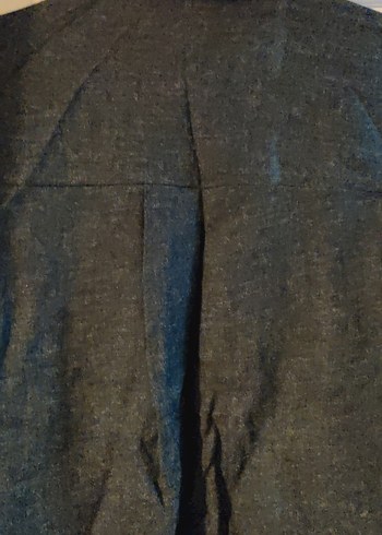 Düğmeli Siyah Keten Kadın Gömlek - Görsel 6