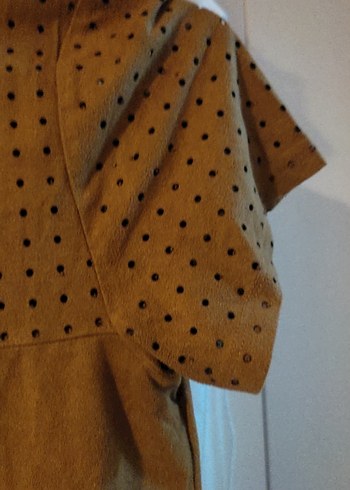 Kısa Kollu Kadın Süet Tişört - Görsel 4