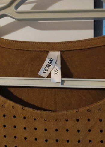 Kısa Kollu Kadın Süet Tişört - Görsel 3