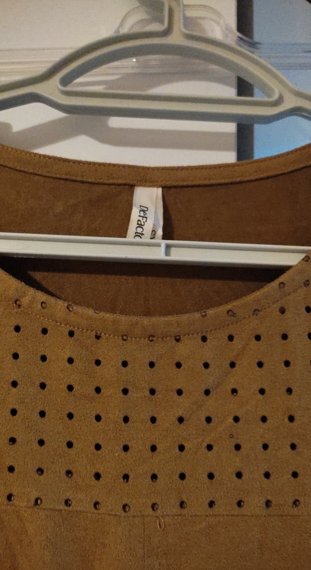 Kısa Kollu Kadın Süet Tişört - Görsel 2