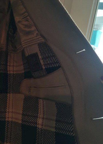 koyu bejErkek Klasik Düğmeli kaşe Kaban - Görsel 2