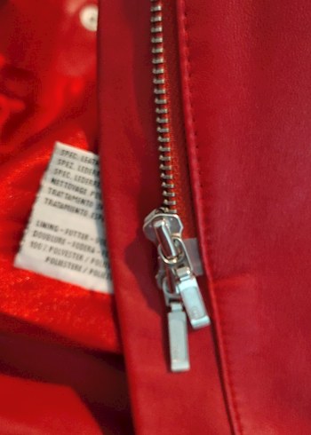 Bordo Uzun Deri Kadın Ceket - Görsel 15