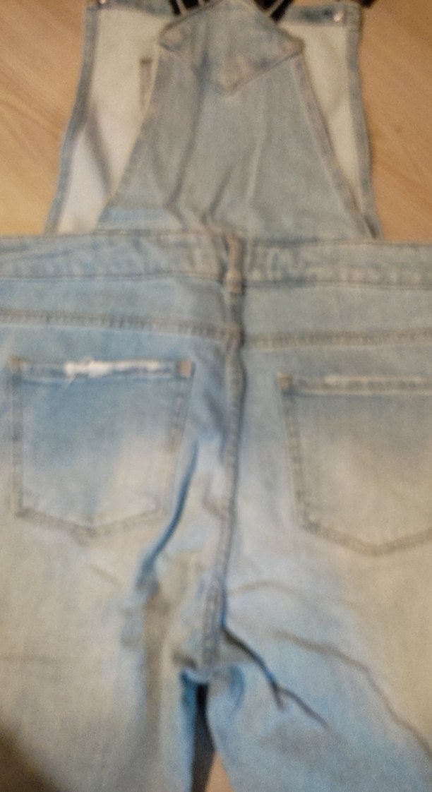 Kadın Mavi Kot Şort Salopet - Görsel 5