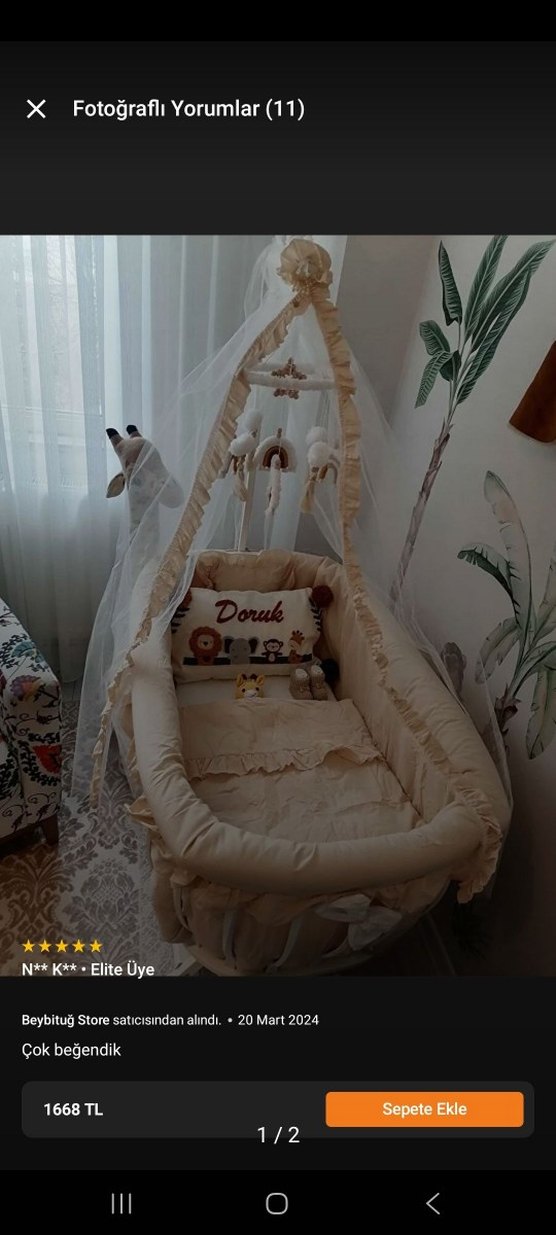 Bej Düz Bebek Nevresim Takımı - Görsel 2