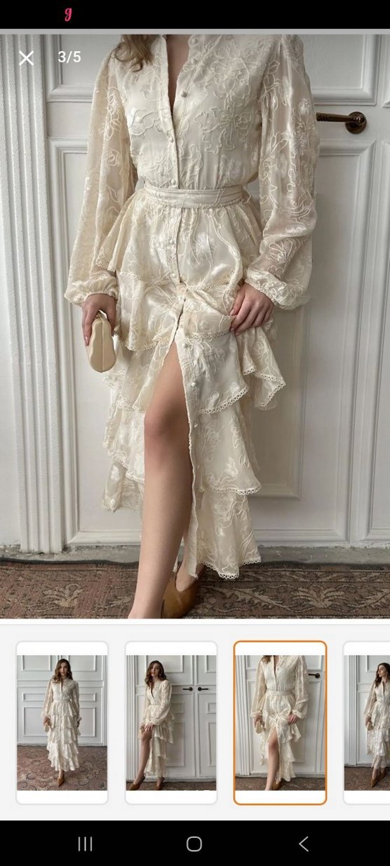 elbise şeritli kat kat volanlı elbise - Görsel 4