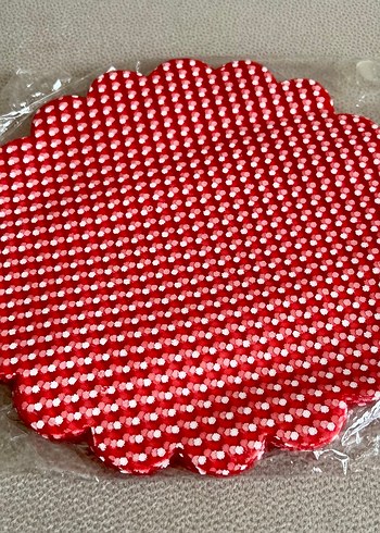 Organze Tül Puantiyeli 22 cm 100 ad Kırmızı - Görsel 2