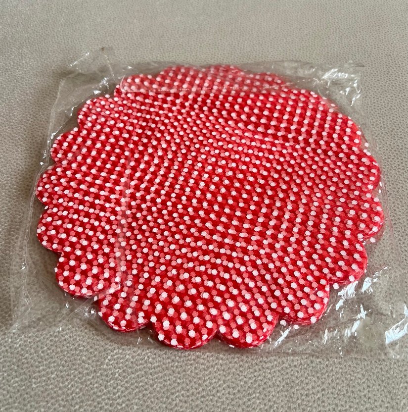 Organze Tül Puantiyeli 22 cm 100 ad Kırmızı - Görsel 3