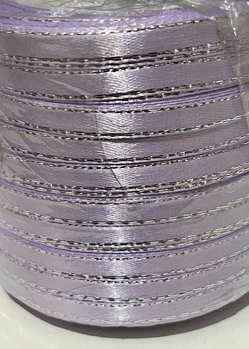 Kenarı Simli Kurdele 6 mm 250 mt Lila - Görsel 2