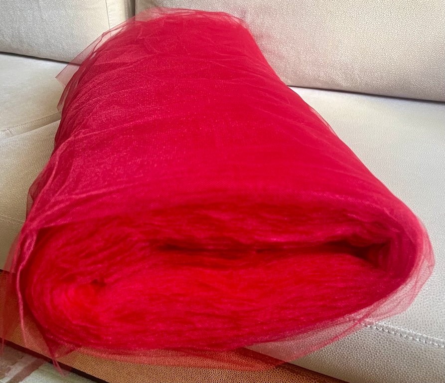 Kristal Tül Kırmızı 3m x 35 m - Görsel 3