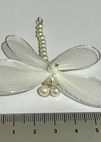 Kelebek Boncuk Beyaz 6 x 6 cm - Görsel 3