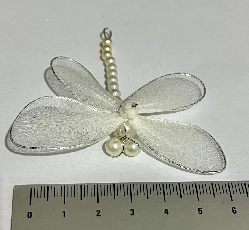 Kelebek Boncuk Beyaz 6 x 6 cm - Görsel 3