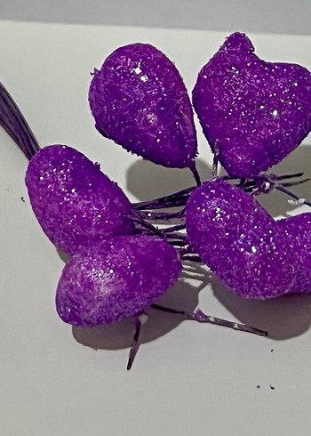 Kalp Köpük Simli Mor 100 adet - Görsel 2