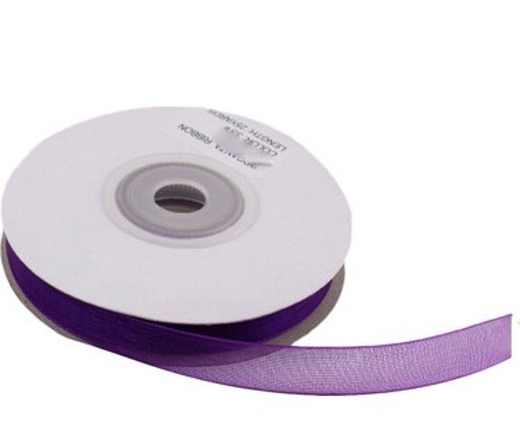 Beden Organze Kurdele 1 cm 25 mt Mor