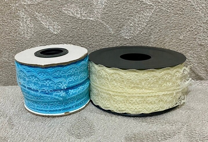 Dantel Kurdele 25 mm 25 mt Mavi Krem