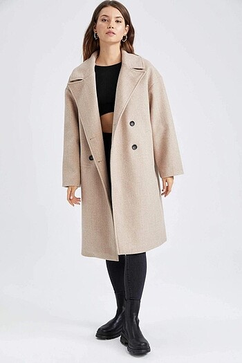 Bershka Oversize fit kaşe kaban