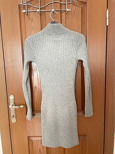 xs Beden gri Renk Bershka mini elbise