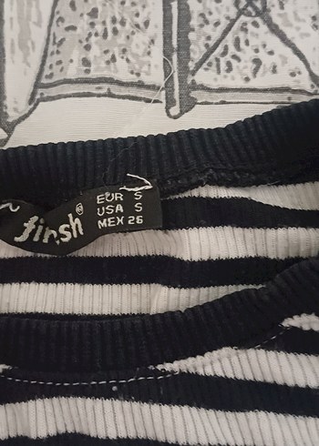 Kadın Crop Uzun Kollu Çizgili Bluz - Görsel 3