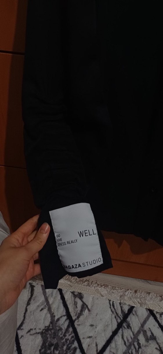 Siyah Kadın Uzun Kollu Gömlek - Görsel 2