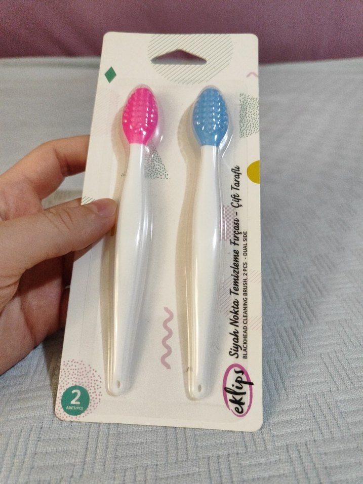 2 adet çift taraflı siyah nokta temizleme fırçası - Görsel 3